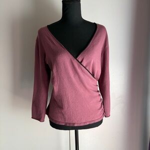 Margaret O'Leary Mauve Wrap-Style Long Sleeve Top